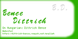 bence dittrich business card